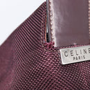 CELINE Shoulder Bag Canvas Bordeaux Silver Auth 215576-15