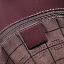 CELINE Shoulder Bag Canvas Bordeaux Silver Auth 215576-16