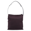 CELINE Shoulder Bag Canvas Bordeaux Silver Auth 215576-2