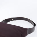 CELINE Shoulder Bag Canvas Bordeaux Silver Auth 215576-8