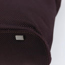 CELINE Shoulder Bag Canvas Bordeaux Silver Auth 215576-9