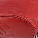 CHANEL Matelasse Chain Shoulder Bag Lamb Skin Red Gold CC Auth 215581A-13