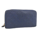LOUIS VUITTON Monogram Empreinte Zippy Wallet Blue M11969 LV Auth 215584-1