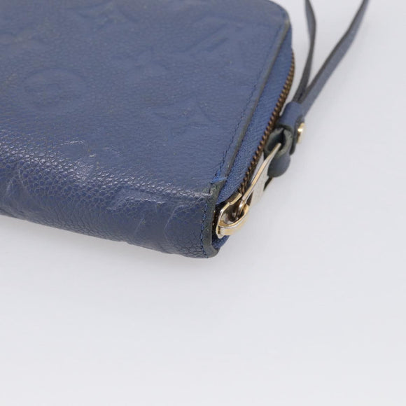 LOUIS VUITTON Monogram Empreinte Zippy Wallet Blue M11969 LV Auth 215584