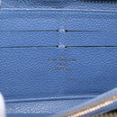 LOUIS VUITTON Monogram Empreinte Zippy Wallet Blue M11969 LV Auth 215584-13