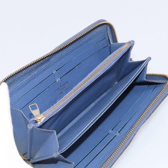 LOUIS VUITTON Monogram Empreinte Zippy Wallet Blue M11969 LV Auth 215584