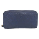 LOUIS VUITTON Monogram Empreinte Zippy Wallet Blue M11969 LV Auth 215584-2