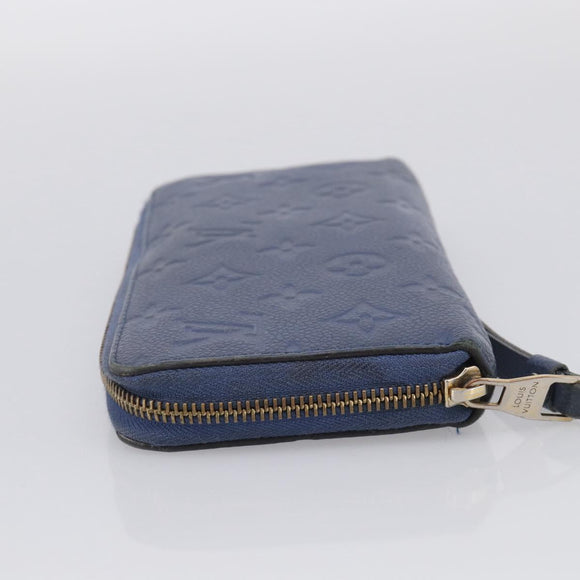 LOUIS VUITTON Monogram Empreinte Zippy Wallet Blue M11969 LV Auth 215584