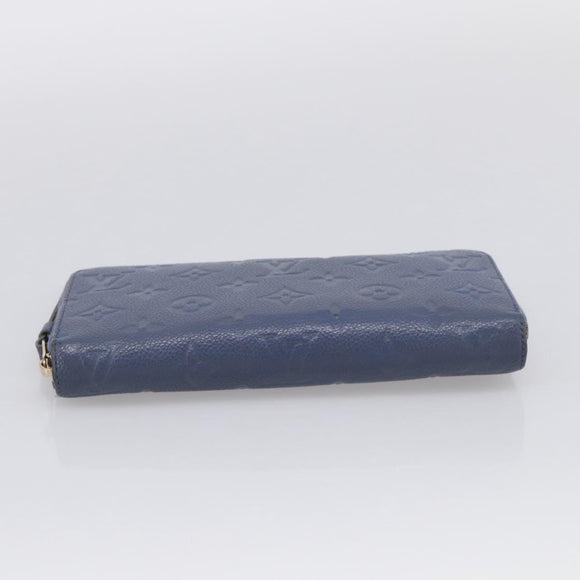 LOUIS VUITTON Monogram Empreinte Zippy Wallet Blue M11969 LV Auth 215584