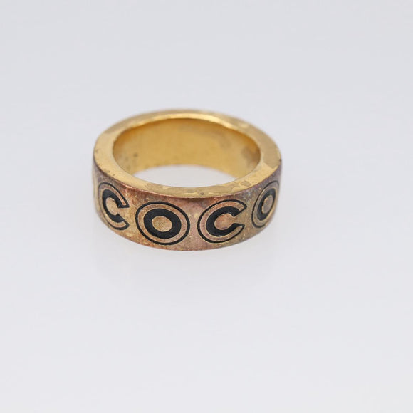 CHANEL Ring Metal Gold Tone #13(JP Size) CC Auth 215585