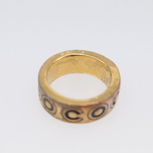 CHANEL Ring Metal Gold Tone #13(JP Size) CC Auth 215585