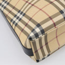 BURBERRY Nova Check Shoulder Bag PVC Beige Silver Auth 215587-11