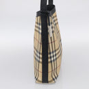 BURBERRY Nova Check Shoulder Bag PVC Beige Silver Auth 215587-5