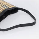 BURBERRY Nova Check Shoulder Bag PVC Beige Silver Auth 215587-7