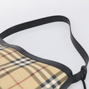 BURBERRY Nova Check Shoulder Bag PVC Beige Silver Auth 215587-8