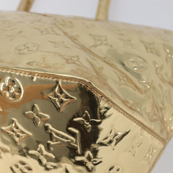 LOUIS VUITTON Monogram Miroir Bellevue GM Tote Bag Gold LV Auth 215596