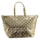 LOUIS VUITTON Monogram Miroir Bellevue GM Tote Bag Gold LV Auth 215596-2