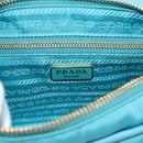 PRADA Chain Shoulder Bag Nylon Blue Gold Auth 215598V-18