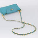 PRADA Chain Shoulder Bag Nylon Blue Gold Auth 215598V-8