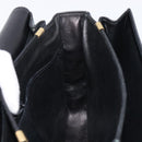 CELINE Horse Carriage Shoulder Bag Leather Black Gold Auth 215599V-20