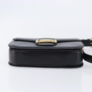CELINE Horse Carriage Shoulder Bag Leather Black Gold Auth 215599V-9