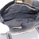FENDI Pequin Canvas Hand Bag PVC Black Brown Auth 215603-15
