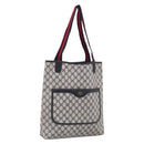 GUCCI GG Supreme Sherry Line Tote Bag PVC Navy Gold 39 02 003 Auth 215608A-1