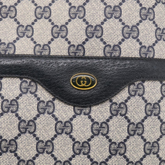 GUCCI GG Supreme Sherry Line Tote Bag PVC Navy Gold 39 02 003 Auth 215608A