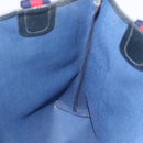 GUCCI GG Supreme Sherry Line Tote Bag PVC Navy Gold 39 02 003 Auth 215608A-17