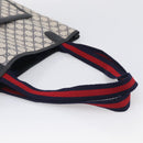 GUCCI GG Supreme Sherry Line Tote Bag PVC Navy Gold 39 02 003 Auth 215608A-7