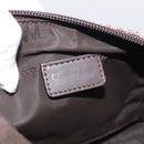Christian Dior Trotter Canvas Accessory Pouch Brown Silver Auth 215610-15