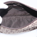 Christian Dior Trotter Canvas Accessory Pouch Brown Silver Auth 215610-16