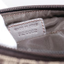 Christian Dior Trotter Canvas Accessory Pouch Brown Silver Auth 215610-20