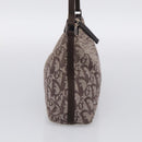 Christian Dior Trotter Canvas Accessory Pouch Brown Silver Auth 215610-5
