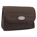 CELINE C Macadam Canvas Pouch Brown Silver Auth 215614-1