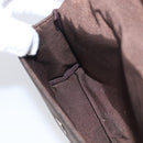 CELINE C Macadam Canvas Pouch Brown Silver Auth 215614-15
