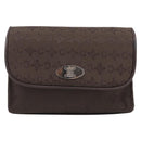 CELINE C Macadam Canvas Pouch Brown Silver Auth 215614-2
