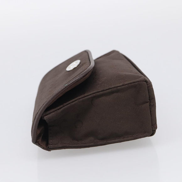 CELINE C Macadam Canvas Pouch Brown Silver Auth 215614