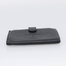 CHANEL Wallet Caviar Skin Black Gold CC Auth 215620-7