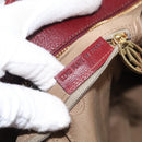 Cartier Hand Bag Leather Bordeaux Auth 215659V-21