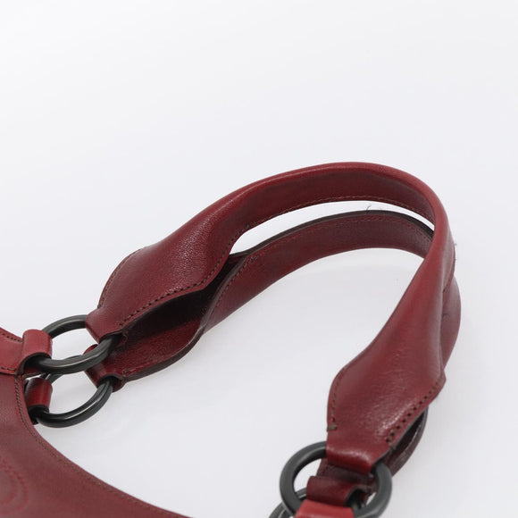 Cartier Hand Bag Leather Bordeaux Auth 215659V