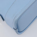 Coach Hand Bag Leather 2way Light Blue Gold Auth 215662A-14