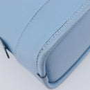 Coach Hand Bag Leather 2way Light Blue Gold Auth 215662A-16