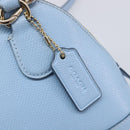 Coach Hand Bag Leather 2way Light Blue Gold Auth 215662A-17