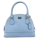 Coach Hand Bag Leather 2way Light Blue Gold Auth 215662A-2