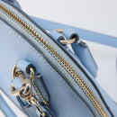 Coach Hand Bag Leather 2way Light Blue Gold Auth 215662A-20