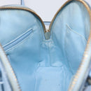 Coach Hand Bag Leather 2way Light Blue Gold Auth 215662A-23