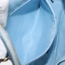 Coach Hand Bag Leather 2way Light Blue Gold Auth 215662A-26