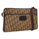 Christian Dior Trotter Canvas Shoulder Bag Beige Gold Auth 215669-1