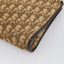 Christian Dior Trotter Canvas Shoulder Bag Beige Gold Auth 215669-12